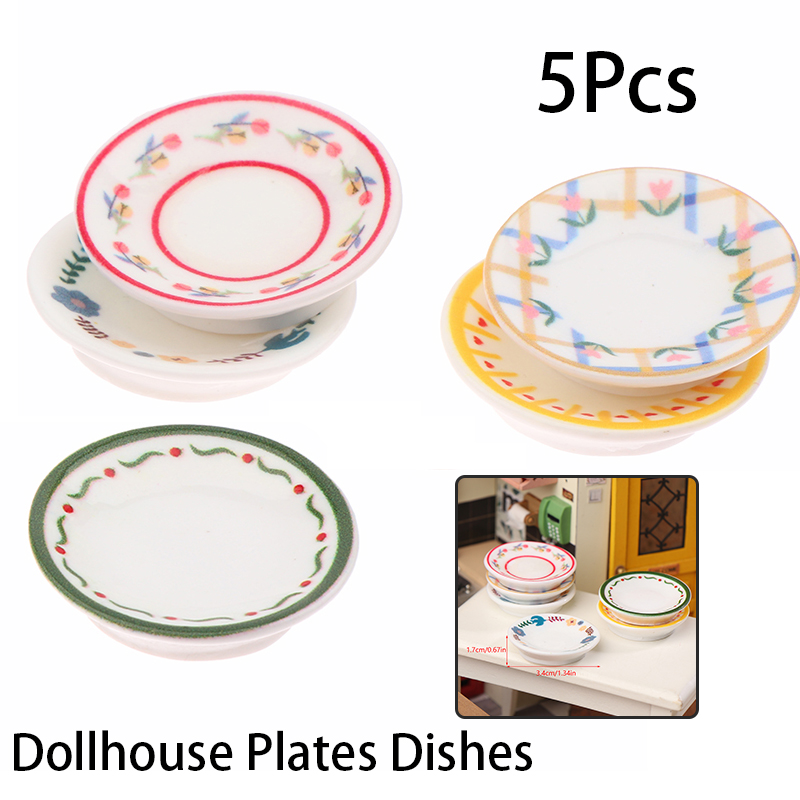 Kitchen Gadgets Best - 5Pcs 1/12 인형 집 미니 접시