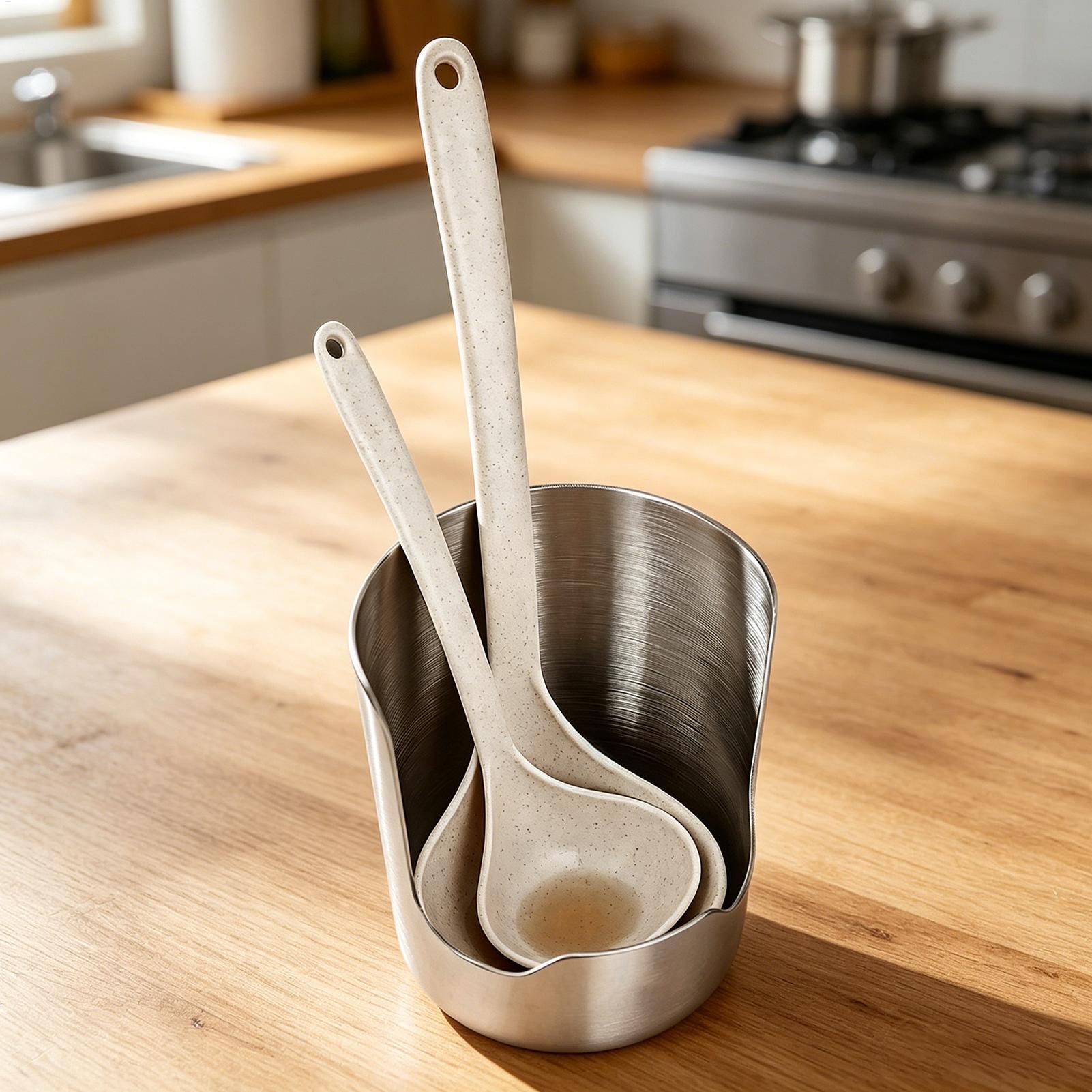 Kitchen Gadgets Under 100 - 스테인리스 스틸 스푼 레스트 정리대 주방