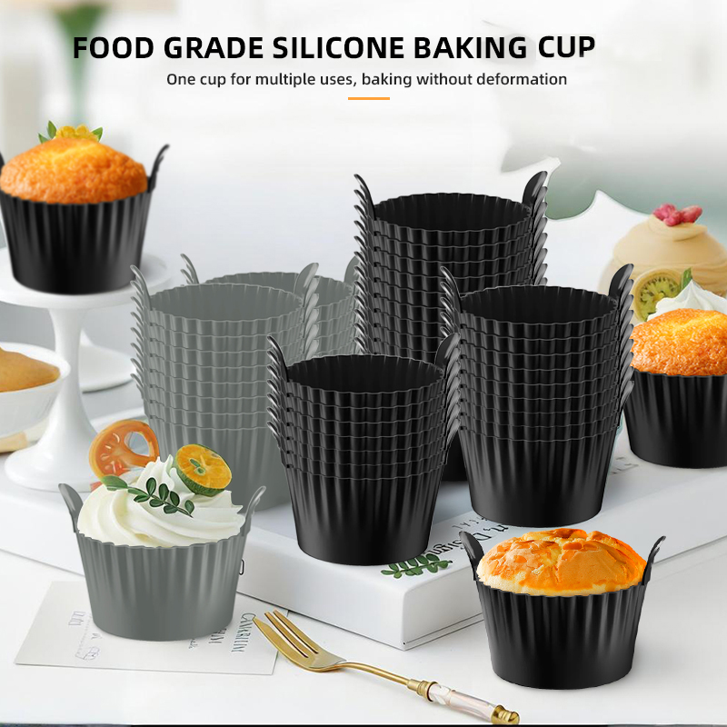Air Fryer Accessories - 4개/6개 실리콘 에그컵 포처 논스틱 전자레인지용