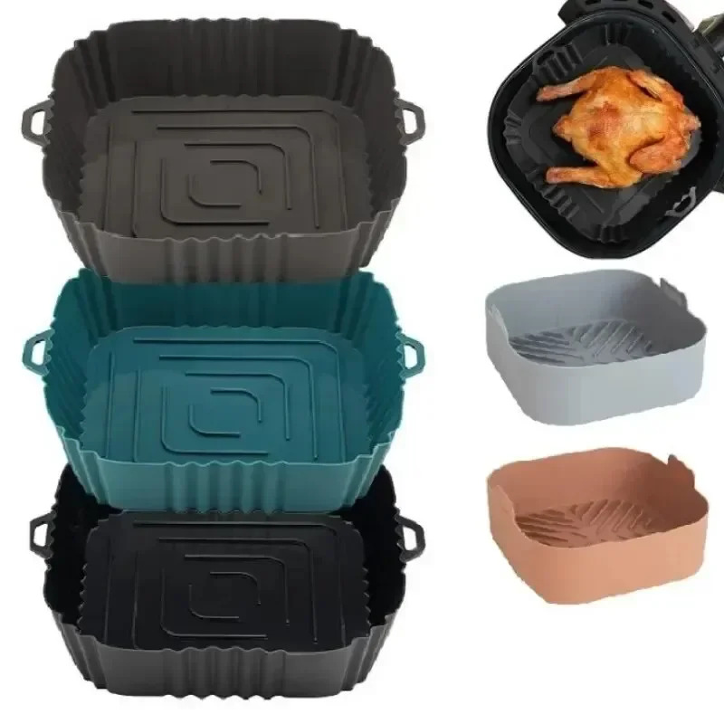 Air Fryer Accessories - 1개 실리콘 에어프라이어 바구니, 피자 튀김