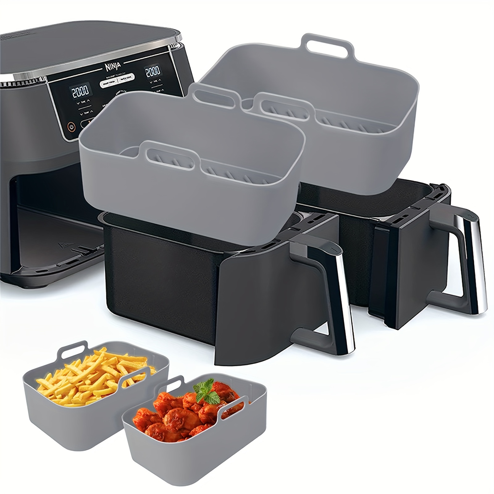 Air Fryer Accessories - 1/2Pcs 에어 프라이어 실리콘 트레이 재사용