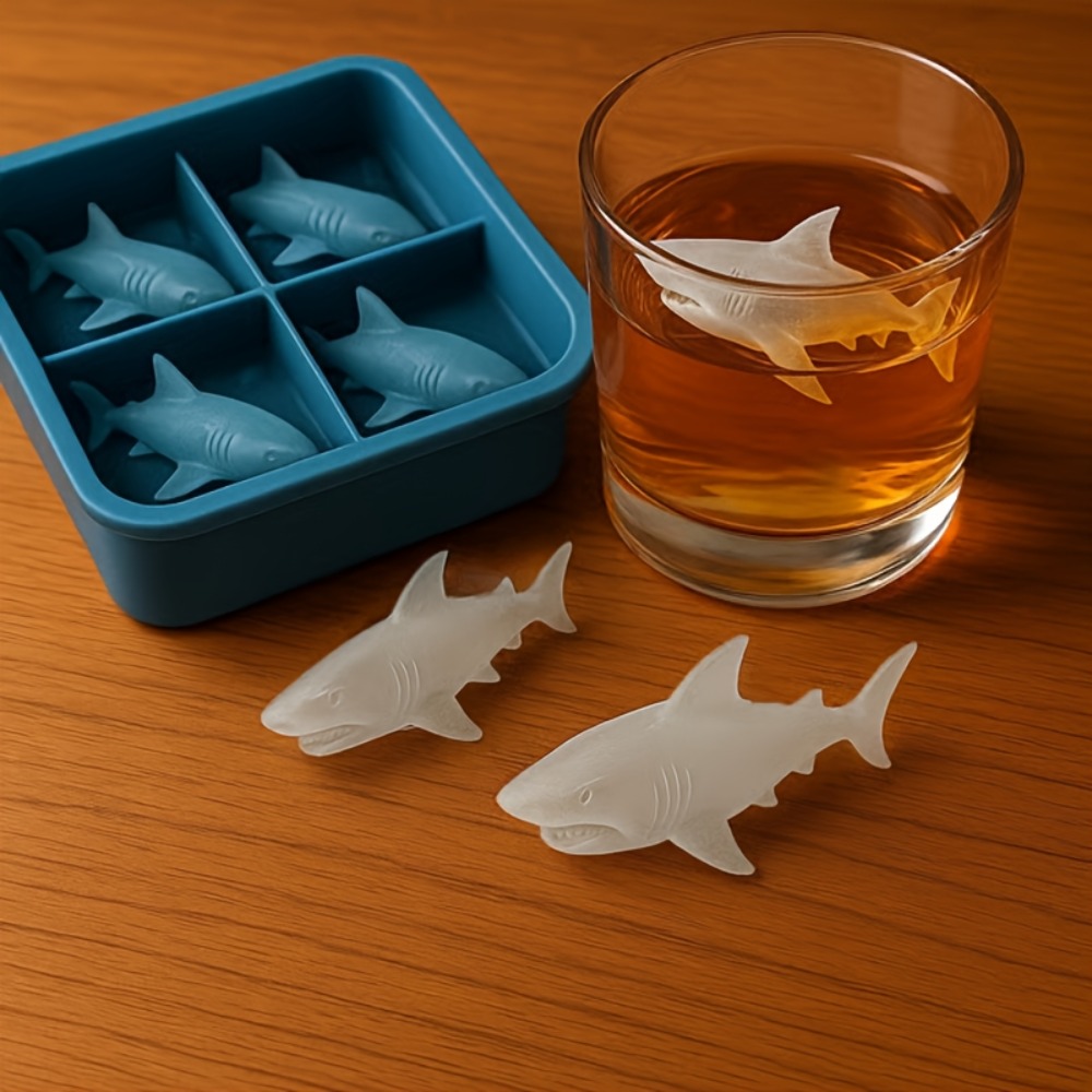Kitchen Gadgets You Must Have - 상어 모양 실리콘 아이스 큐브 트레이