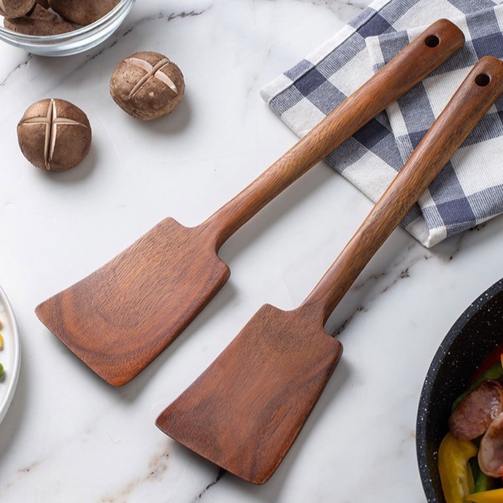 Kitchen Gadgets Under 100 - 34cm 원목 조리용 뒤집개, 긴 손잡이