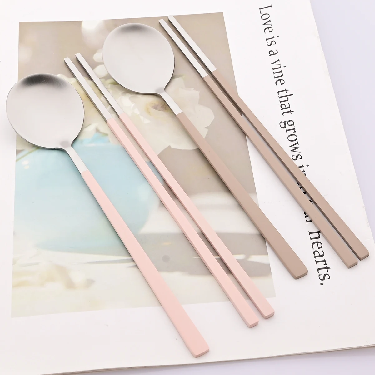 2Pcs 저녁 식사 숟가락 스시 젓가락 Flatware - Kitchen Gadgets Green 리뷰 및 가격