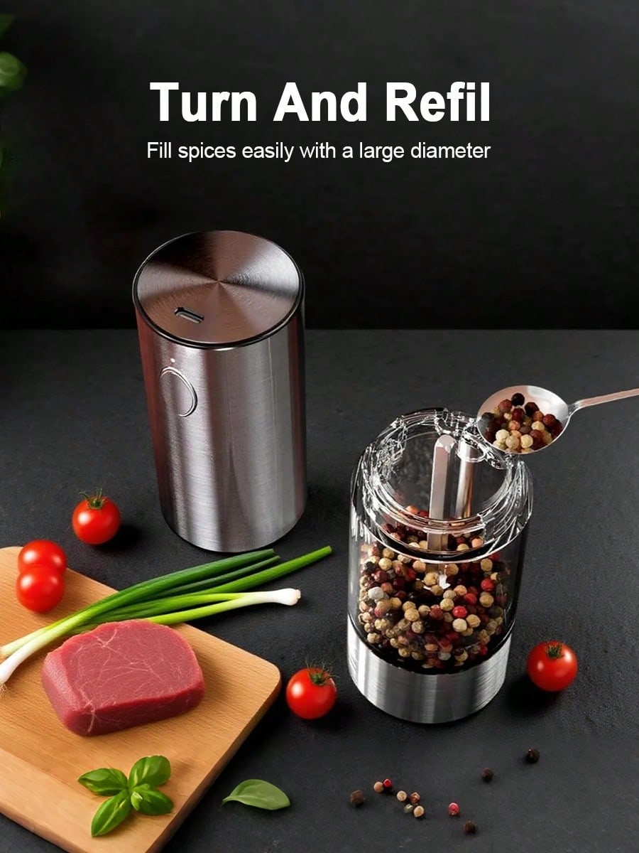 2피스 전기 소금 후추 분쇄기 세트, USB 충전, L - Kitchen Gadgets Ideas 리뷰 및 가격
