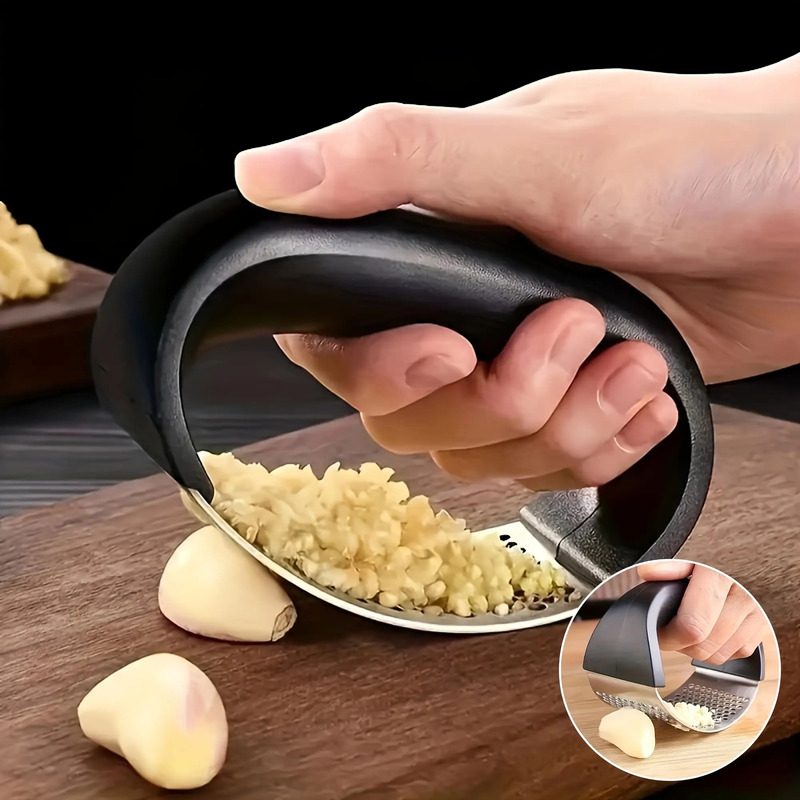 1A 수동 마늘 프레스, 검정색 손잡이, 고강도 410 - Manual Garlic Press 리뷰 및 가격