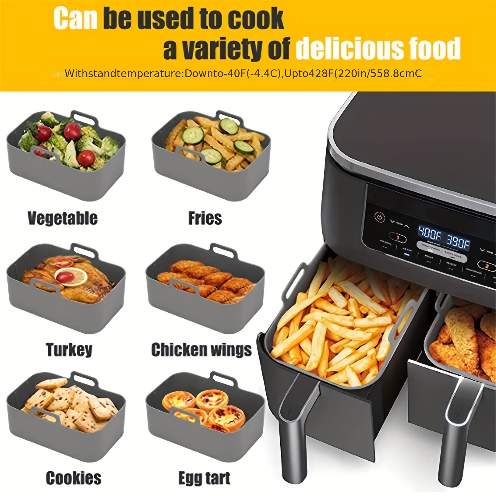 1/2Pcs 에어 프라이어 실리콘 트레이 재사용 가능한 - Air Fryer Accessories 리뷰 및 가격