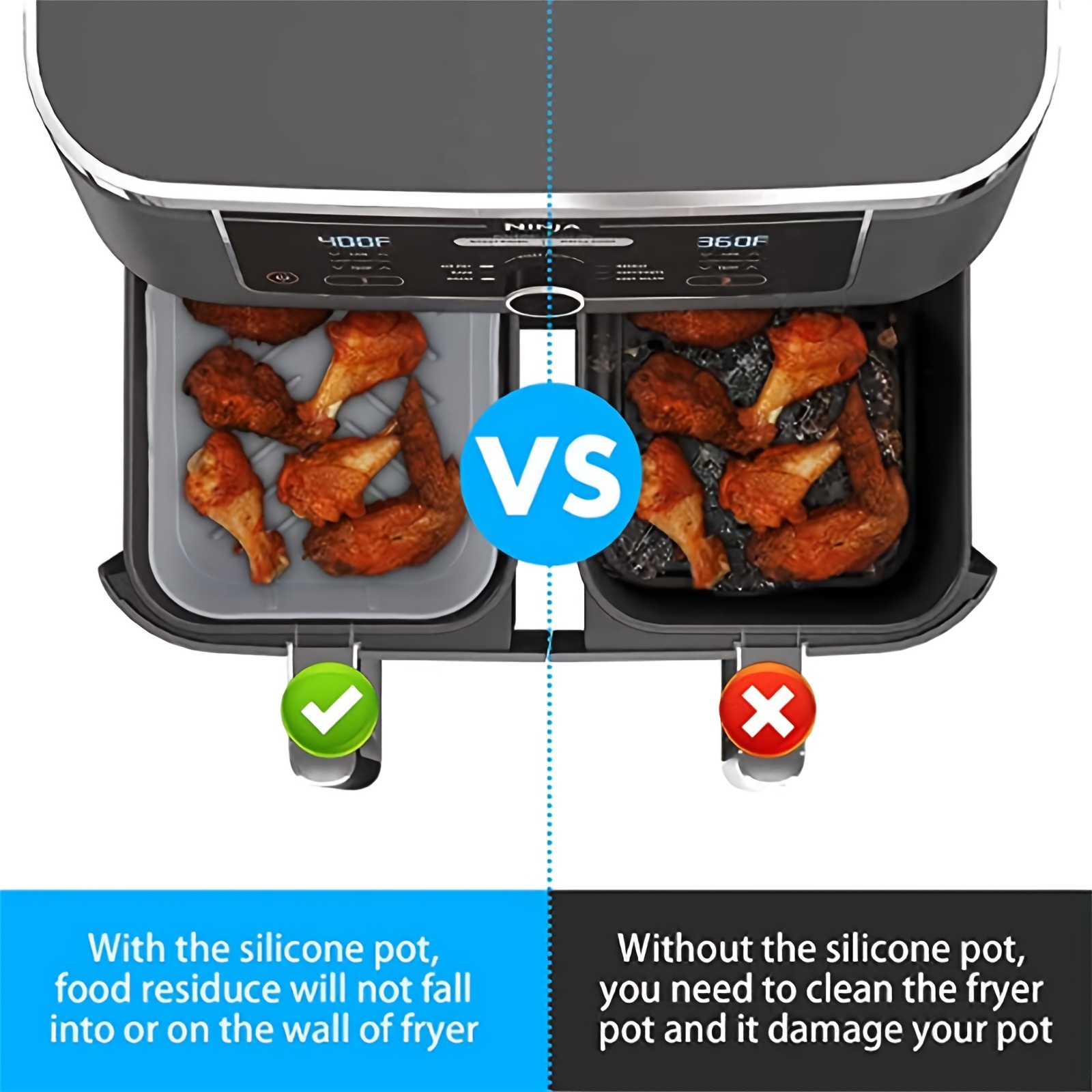 1/2Pcs 에어 프라이어 실리콘 트레이 재사용 가능한 - Air Fryer Accessories 리뷰 및 가격