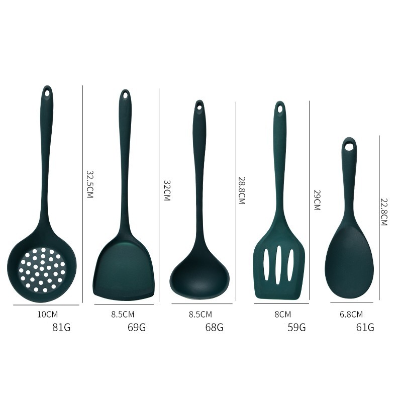 5개입 식품 등급 실리콘 주방 도구 세트 내열성 논스틱 - Kitchen Gadgets Green 리뷰 및 가격