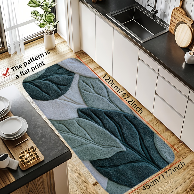 녹색 잎 무늬 욕실 매트 – 욕실, 주방 및 현관용 미 - Kitchen Gadgets Green 리뷰 및 가격