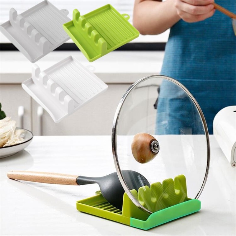 새로운 녹색 냄비 뚜껑 랙 스탠드 플라스틱 숟가락 홀더 - Kitchen Gadgets Under 100 리뷰 및 가격
