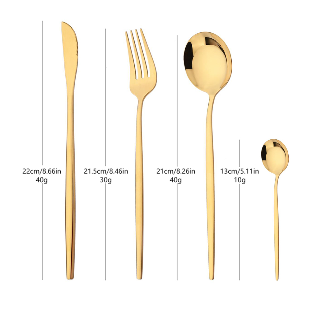 16Pcs 그린 골드 식기류 스테인레스 스틸 칼 붙이  - Kitchen Gadgets Green 리뷰 및 가격