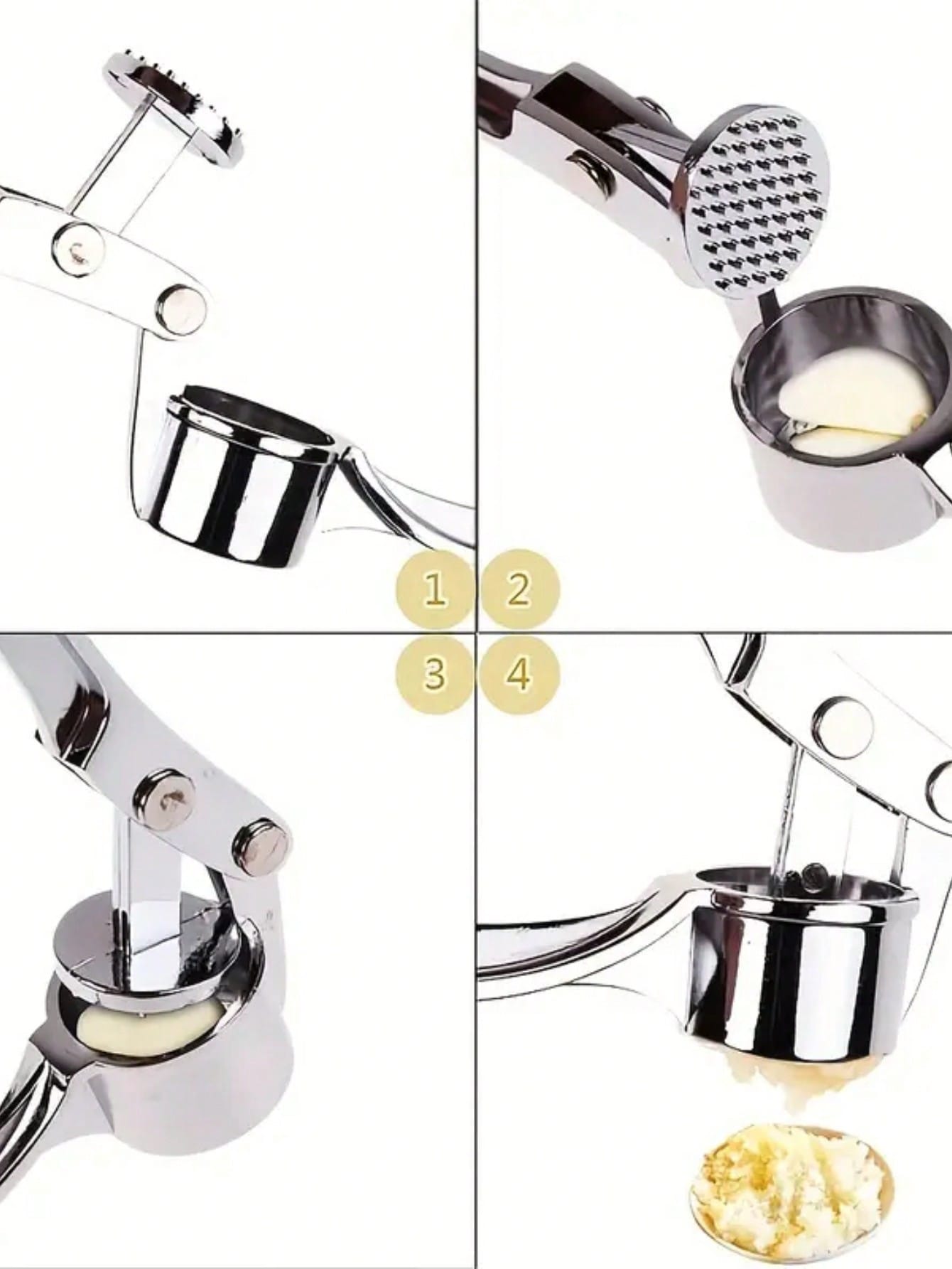 주방용 마늘 프레스 분쇄기 스테인리스 스틸 마늘 다지기 - Manual Garlic Press 리뷰 및 가격